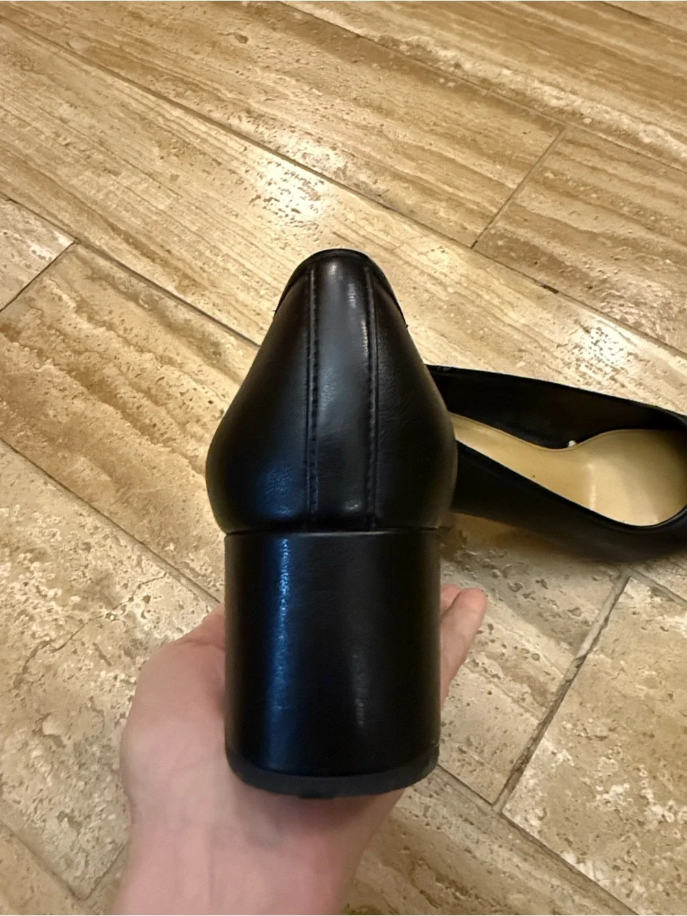 J.Crew Teagan Black Block Heel Ballet Pumps size 9.5